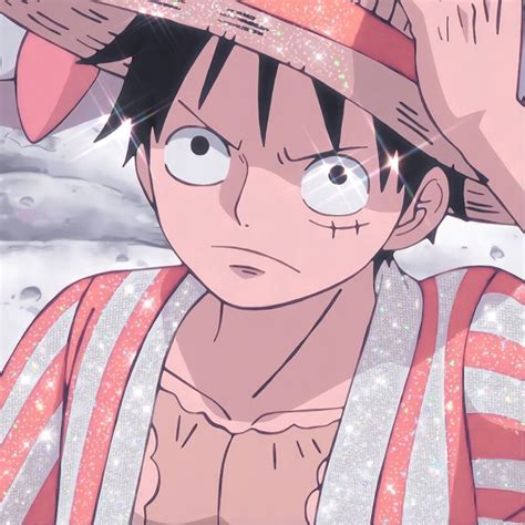 One Piece Luffy Glitter Icon ♡ Animes Wallpapers Luffy One Piece