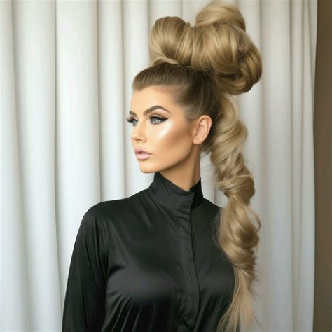 Voluminous high ponytail with a twist 30703154 Stock Photo at Vecteezy