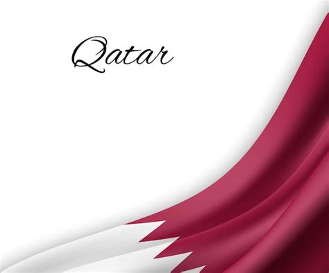 Premium Vector | Waving flag of qatar on white background.