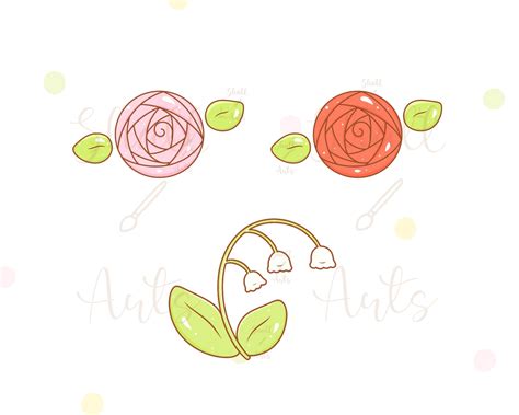 Cute Flowers Clipart Flowers PNG Flower Doodles Clipart - Etsy