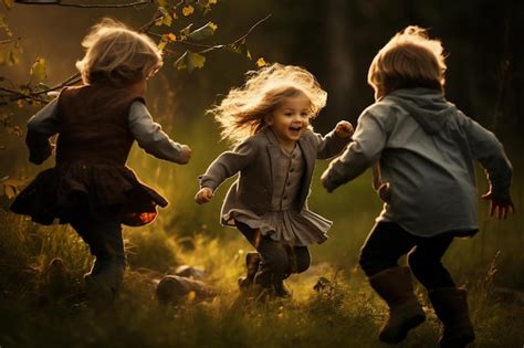 Premium Photo | Happy children playing