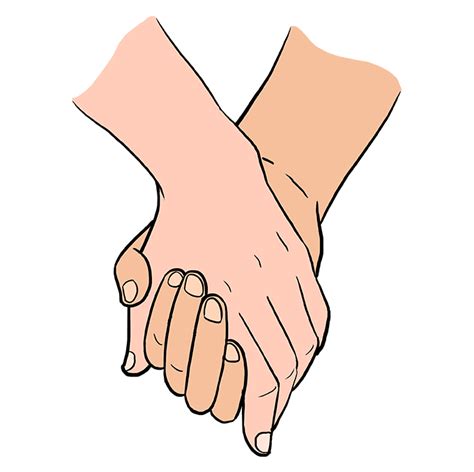 Girls Holding Hands Drawing