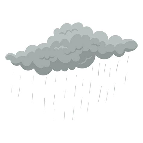 Grey clouds with rain. Drawing of rain or thunder cloud isolated on ...