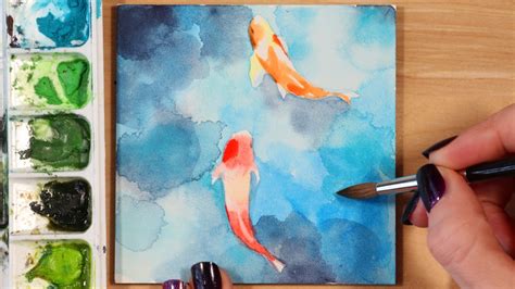 Easy Watercolor Painting Ideas - Koi Fish