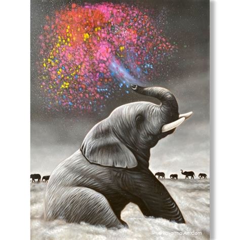 Elephant Painting On Canvas