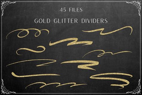 Gold Glitter Page Dividers And Borders - Crella