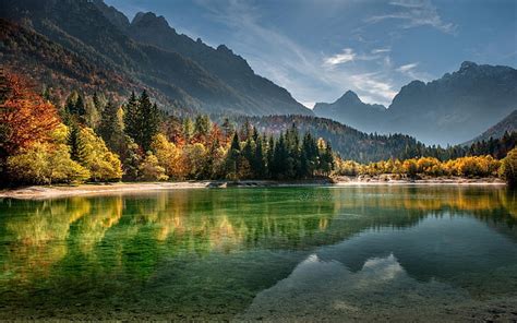 HD wallpaper: trees, mountains, and body of water wallpaper, North ...