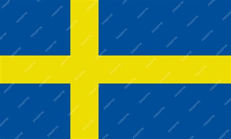 Premium Vector | National flag of sweden with official colors