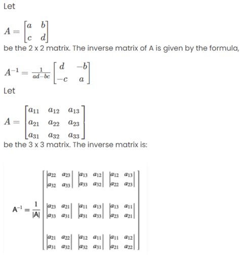 Inverse Matrix Formula: Examples, Properties, Method