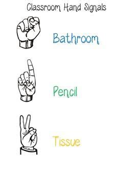 Classroom Hand Signals Printable | Classroom hand signals, Hand signals ...