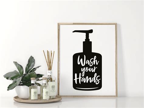 PRINTABLE Bathroom Poster Wash Your Hands Sign Bathroom - Etsy