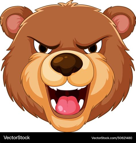 Graphic of an angry bear face Royalty Free Vector Image