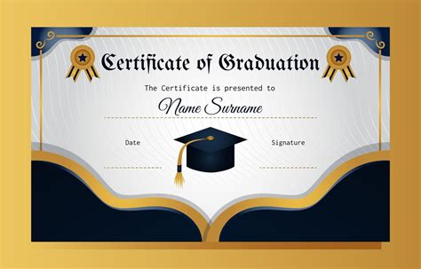 Descargar elegante plantilla de certificado de graduación azul y dorado ...