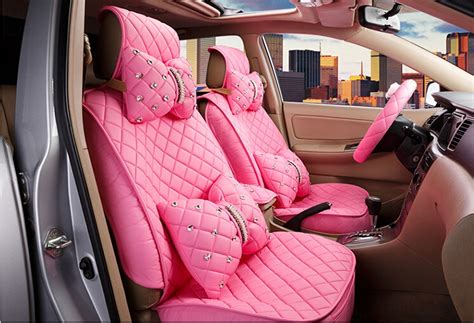 2016 new superior quality luxury pink Seat Covers leather Seating ...