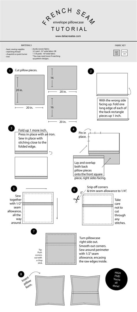 French Seam Envelope Pillowcase Tutorial