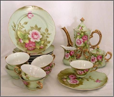 Vintage Fine China Tea Set with Pink Flowers and Gold Trimmings