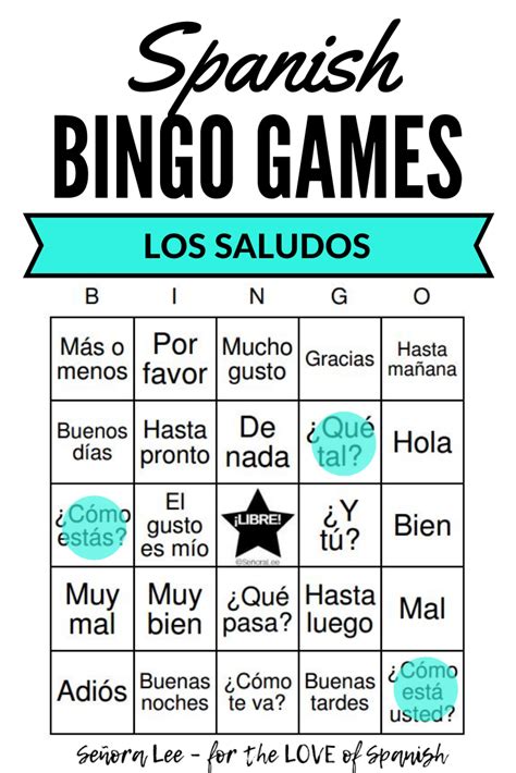 Spanish Greetings Bingo Game and Vocabulary Lists - Spanish 1 | Spanish ...