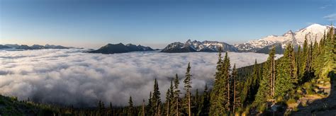 Sunrise Point lookout - Mount Rainier National Park, WA [OC] [5471x1896 ...