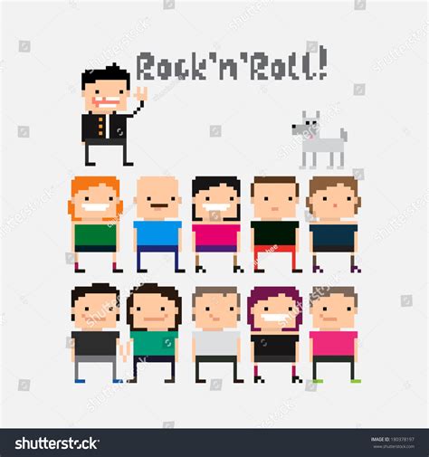 Set Funny Pixel Art Cartoon Characters: vector de stock (libre de ...