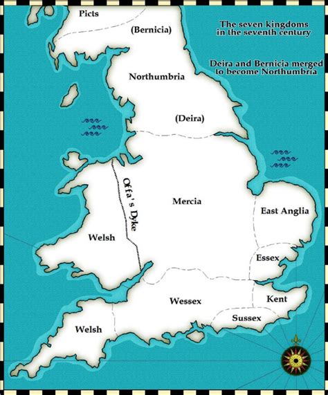 Map of Anglo Saxon England | British History Kingdom