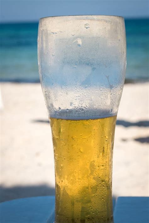 Cold Beer on the Beach and Hot Summer Day Stock Photo - Image of ...