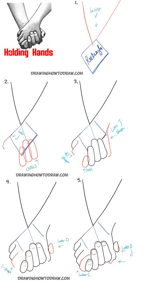 How To Draw A Holding Hands Drawing Tutorial Step By Step Couple ...