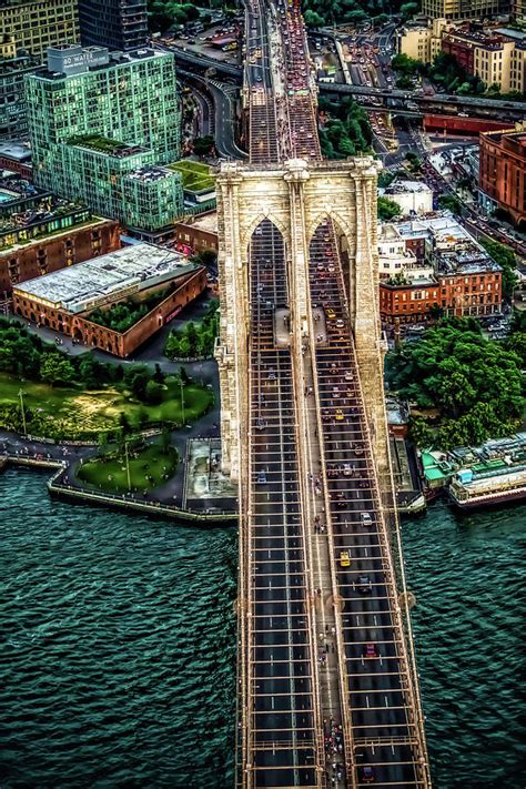 Brooklyn Bridge Aerial V2 Photograph by Michelle Saraswati - Fine Art ...