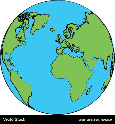 World earth global map continent geography Vector Image