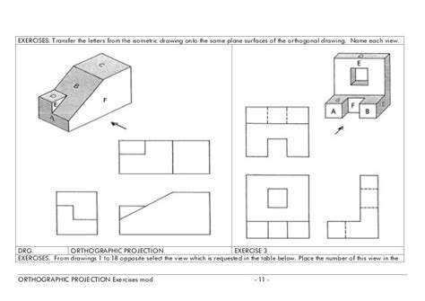 Orthographic projection exercises