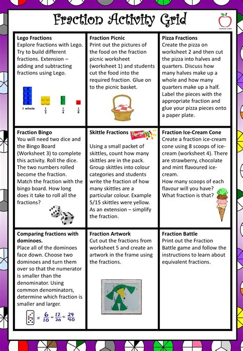 Math at Home Fraction Grid » Casual Case fraction homework grid