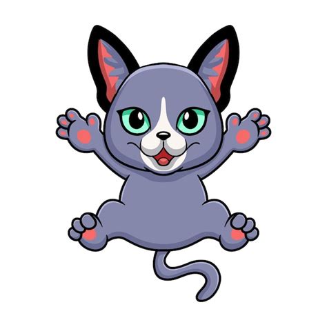 Premium Vector | Cute russian blue cat cartoon