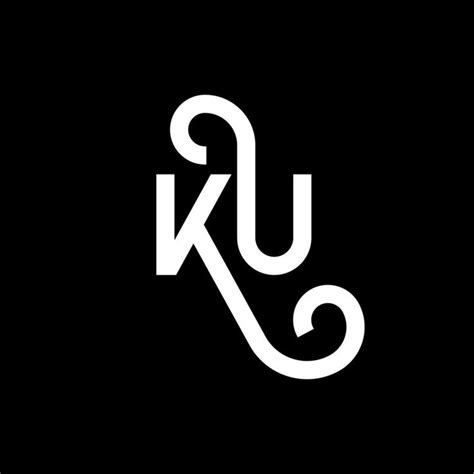 KU letter logo design on black background. KU creative initials letter ...