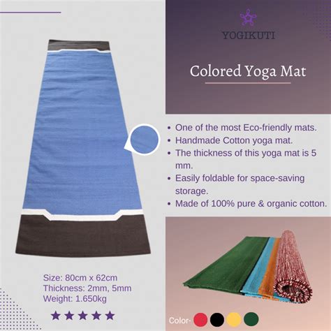 Organic Cotton Colored Yoga Mat | Yogikuti