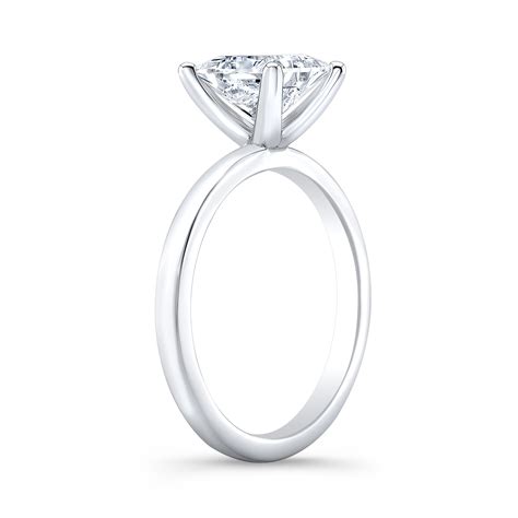 1ct. Princess cut Natural Diamond Classic 4 Prong Solitaire Engagement ...