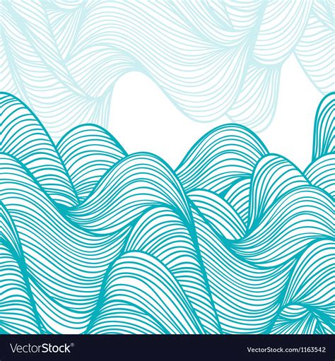 Abstract hand-drawn waves background Royalty Free Vector