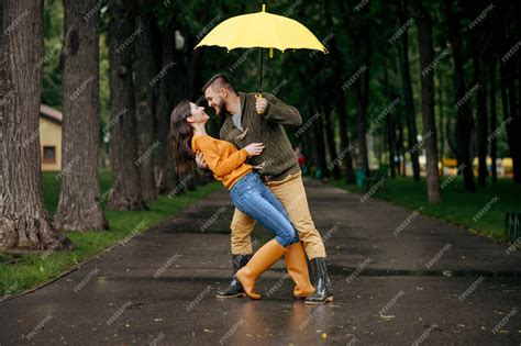 Couple Hug In Rain