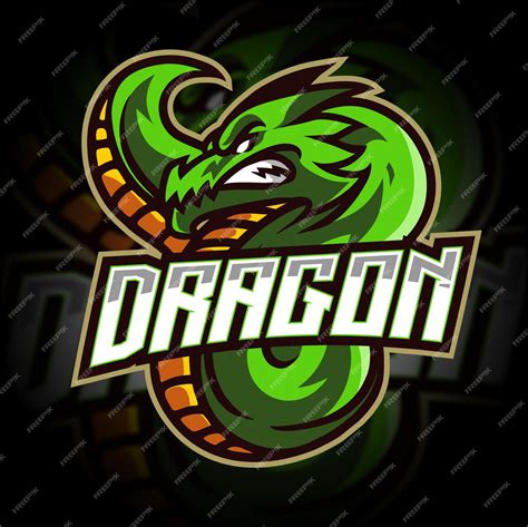 Premium Vector | Dragon mascot gaming logo