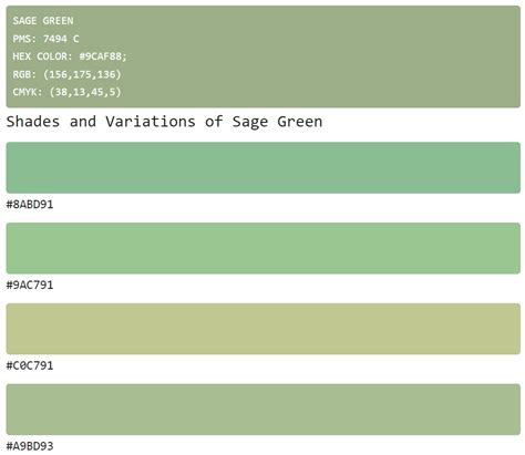 Sage Green Color Codes The Hex Rgb And Cmyk Values That You Need ...