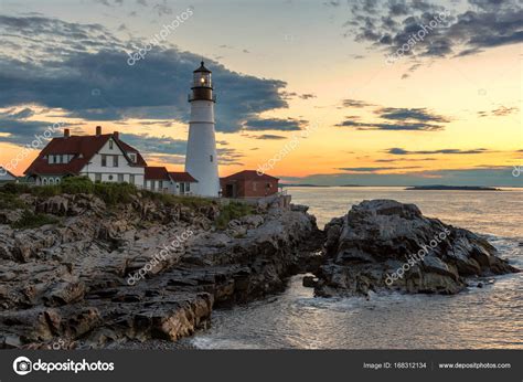 Portland Head Lighthouse at sunrise. Stock Photo by ©luckyphotographer ...