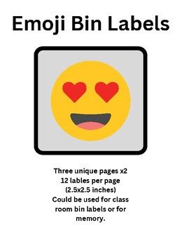 Emoji Bin Labels by Kaitlin Jenkins | TPT