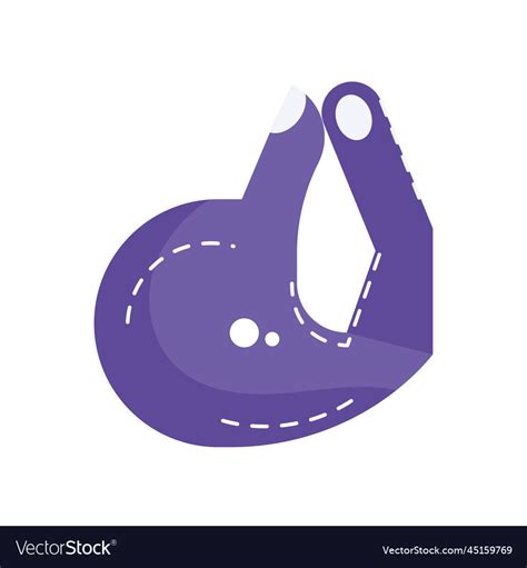 Isolated purple hand gesture icon Royalty Free Vector Image