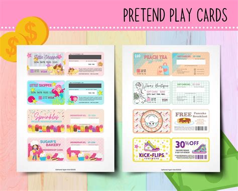 Pretend Play Cards for Kids Fake Credit Cards for Kids | Etsy