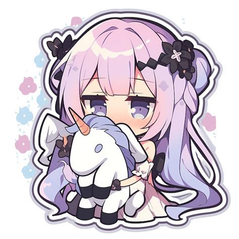 Premium AI Image | Adorable Kawaii Illustrated Chibi Anime Unicorn Girl ...