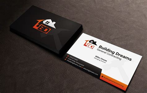 Business Card Design, Business Cards, General Contracting, Construction ...