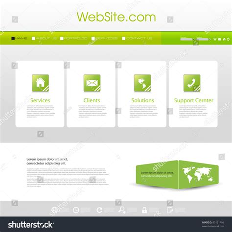 Website Menu Template Icons Set Stock Vector (Royalty Free) 90121405 ...