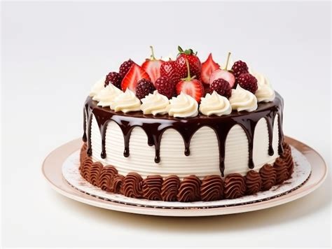 Premium AI Image | Birthday cake over white background