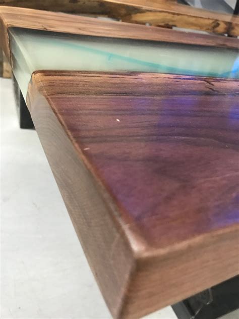 Glow in The Dark Epoxy Resin Walnut Live Edge Coffee Table | Etsy