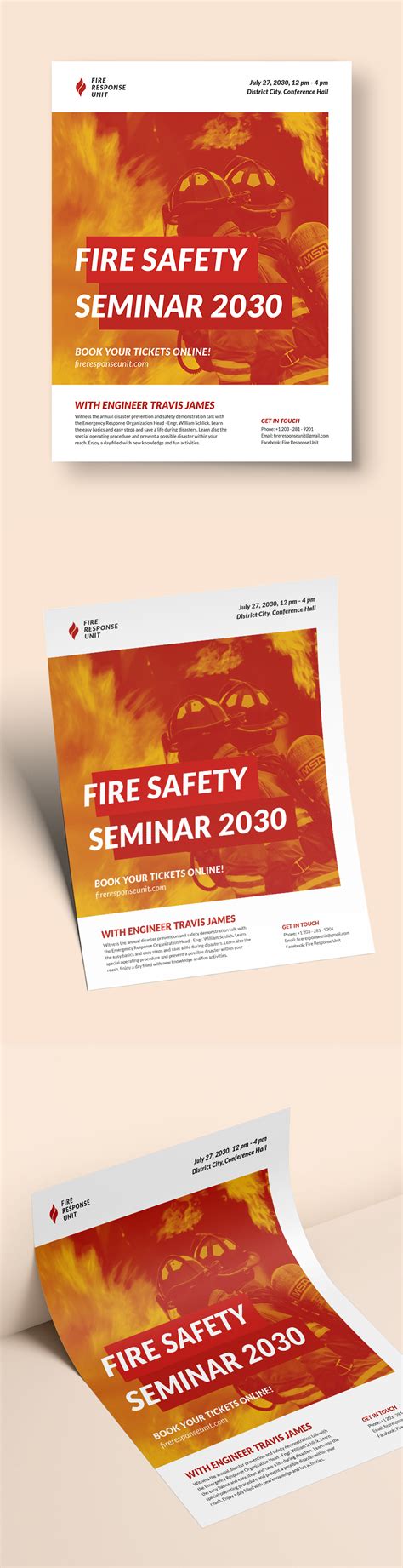 Fire Safety Flyer Template Google Docs Illustrator Indesign Word