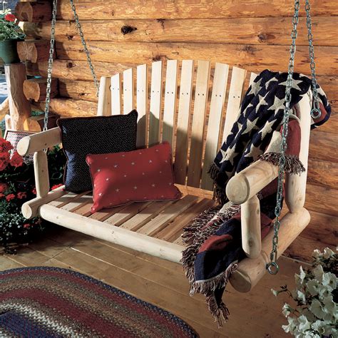 Cedar Looks Log 4ft Porch Swing - Lakeland Mills Furniture Co