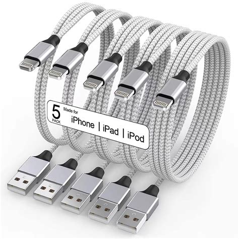 iPhone Charger, 5Pack(3/3/6/6/10 FT) iPhone Charging Cable, Apple ...